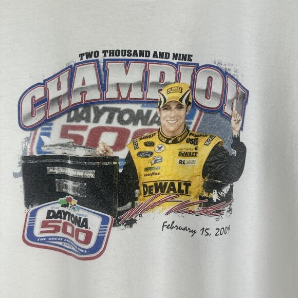 Matt Kenseth Daytona 500 2019 Champion Roush Fenway Racing T Shirt Size XL - Picture 2 of 5